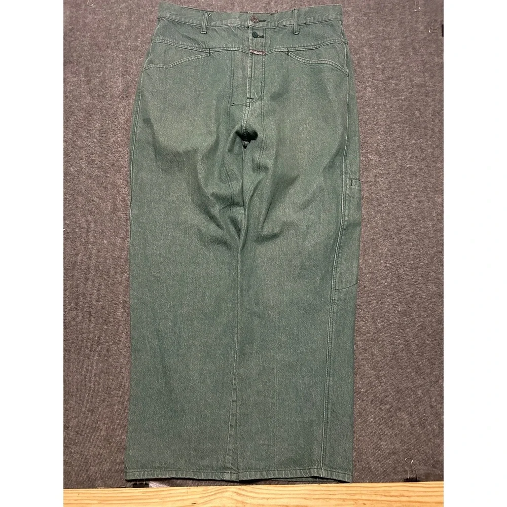 Marithe francois girbaud jeans mens green baggy Y2K skater fit 37X30 (tag 40)
